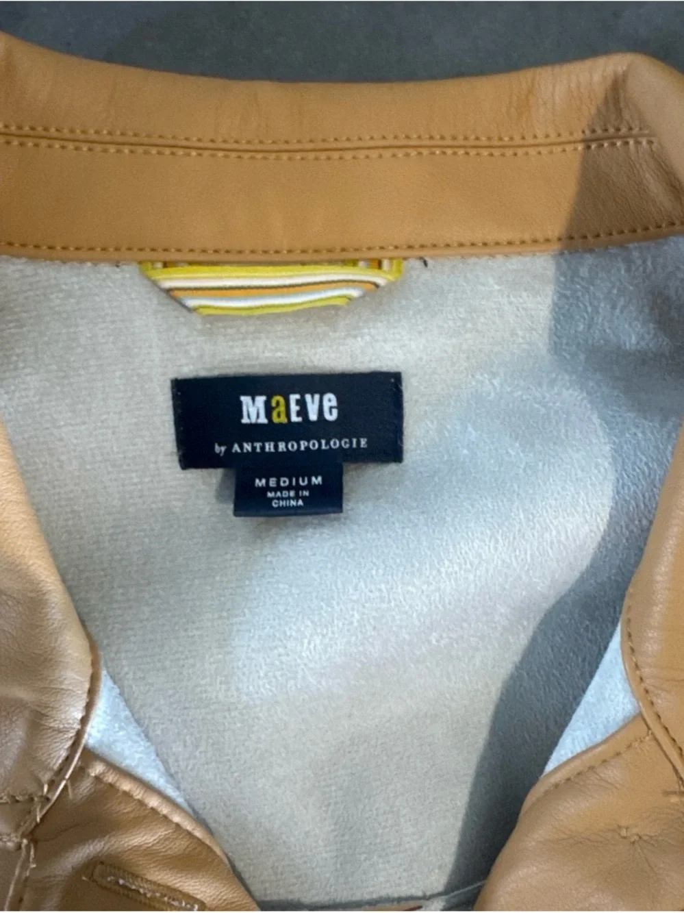 Maeve Anthropologie Men's Camel Faux Leather Shirt Jacket